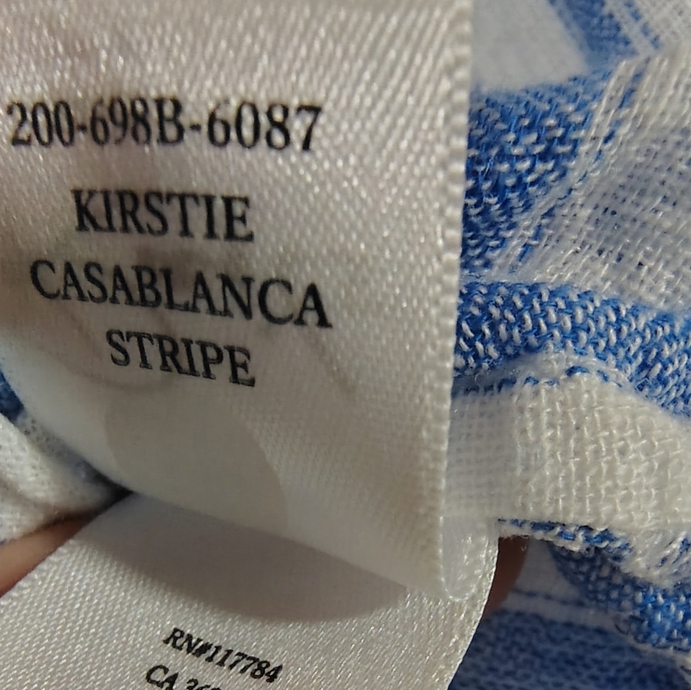 Rails Kirstie Linen Blend Top $168 Blue And White Striped Women's Small Nautical - Picture 9 of 13